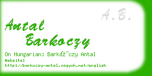 antal barkoczy business card